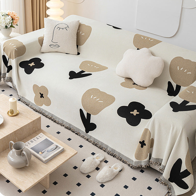 Floral Print Decorative Throw Blanket