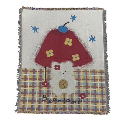 Cozy Cartoon-Themed Decorative Throw Blanket