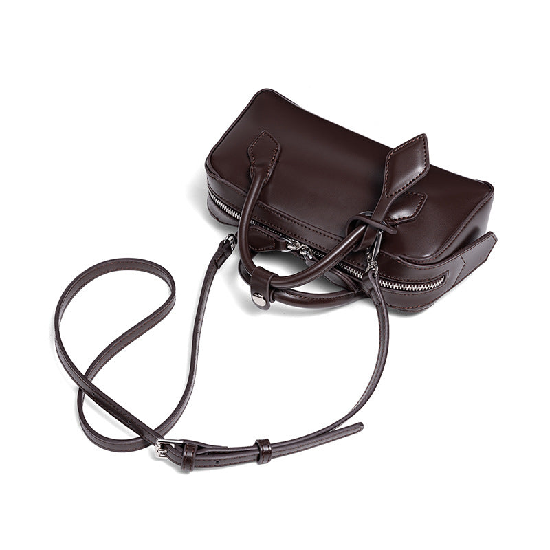 Structured Leather Mini Satchel Acalora