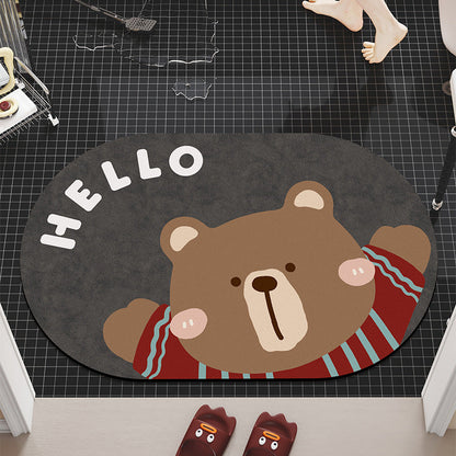 Cartoon Dog-Themed Bath Mat