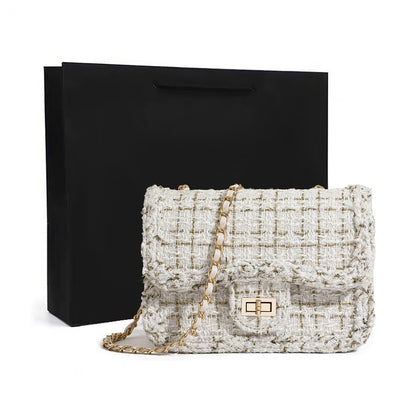 Textured Chain Strap Shoulder Bag Acalora