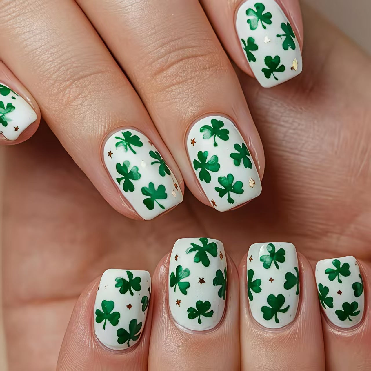 St. Patrick's Day Shamrock Nail Art Acalora