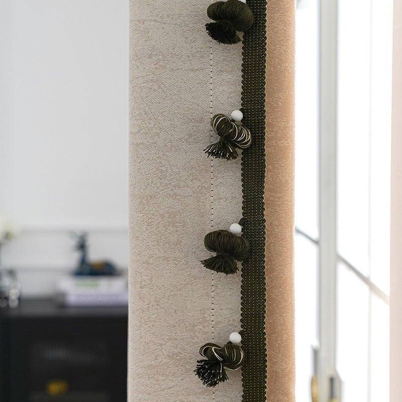 Decorative curtain trim with pompons Acalora