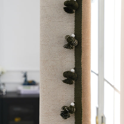 Decorative curtain trim with pompons Acalora