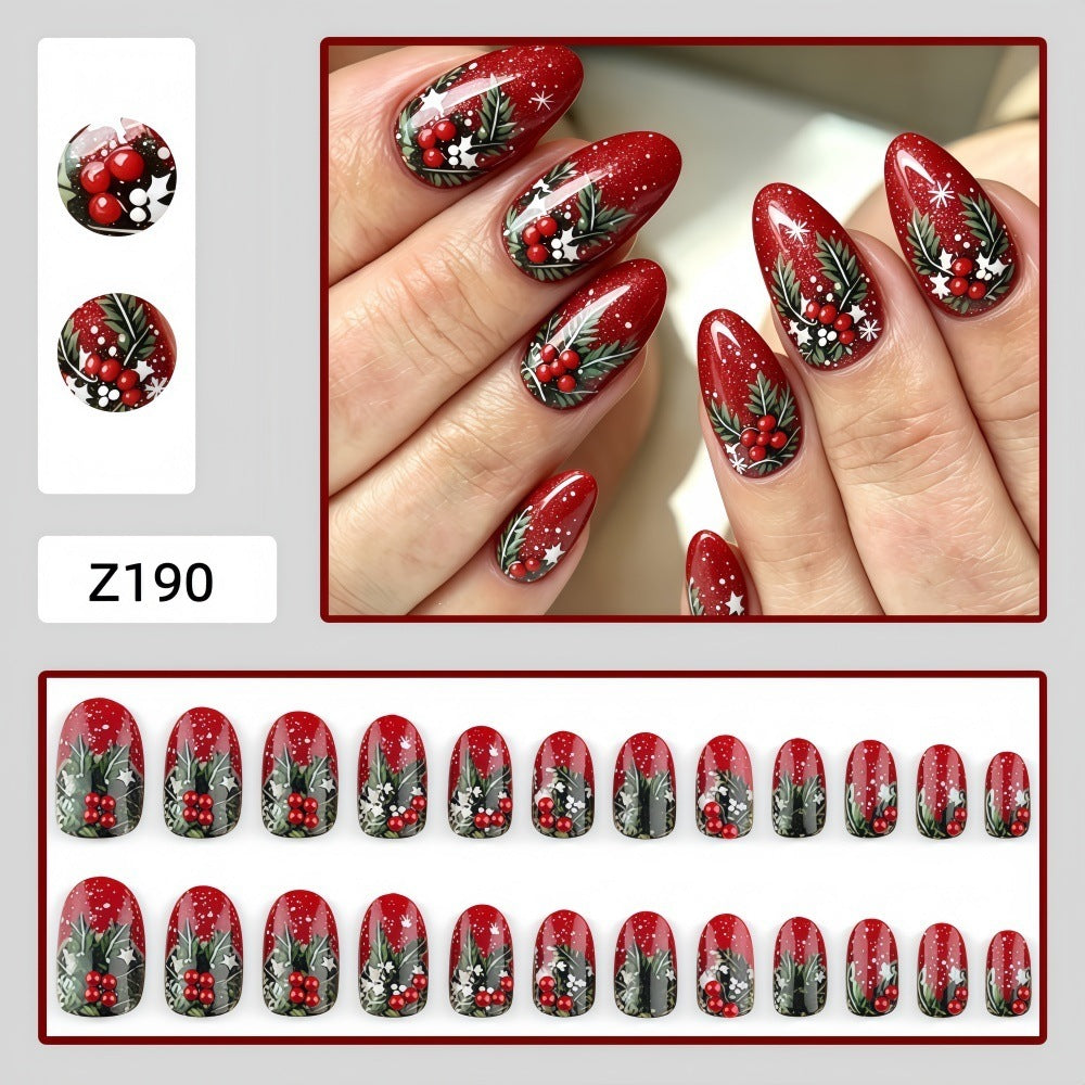 Artificial nails with festive Christmas design Acalora