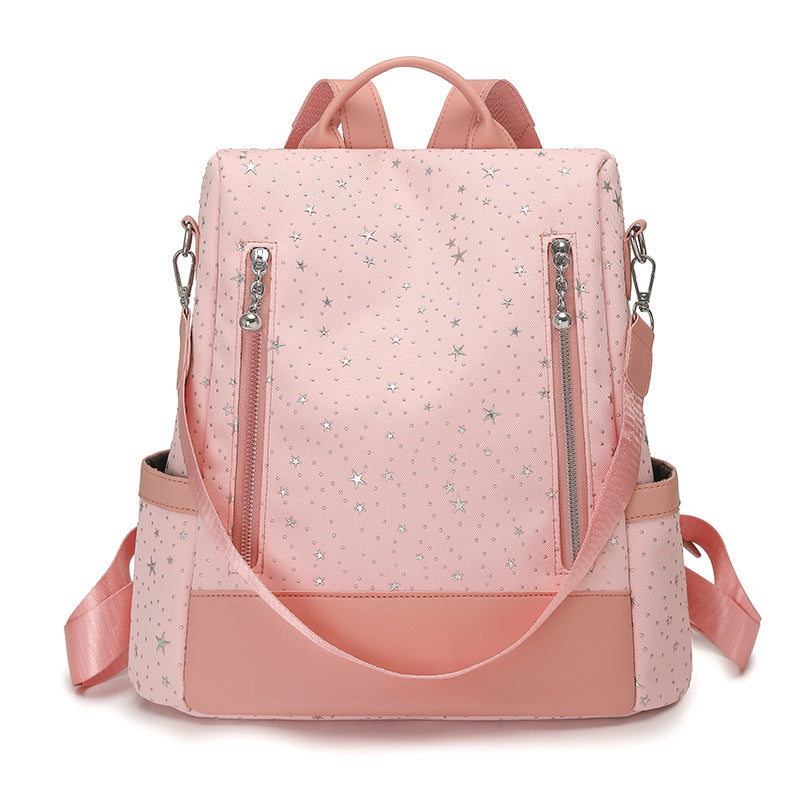 Star Patterned Multi-Pocket Backpack Acalora