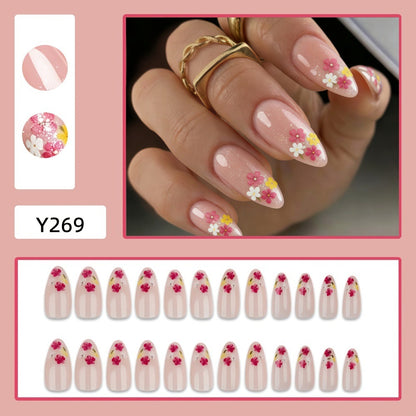 Fake nails with floral accents Acalora
