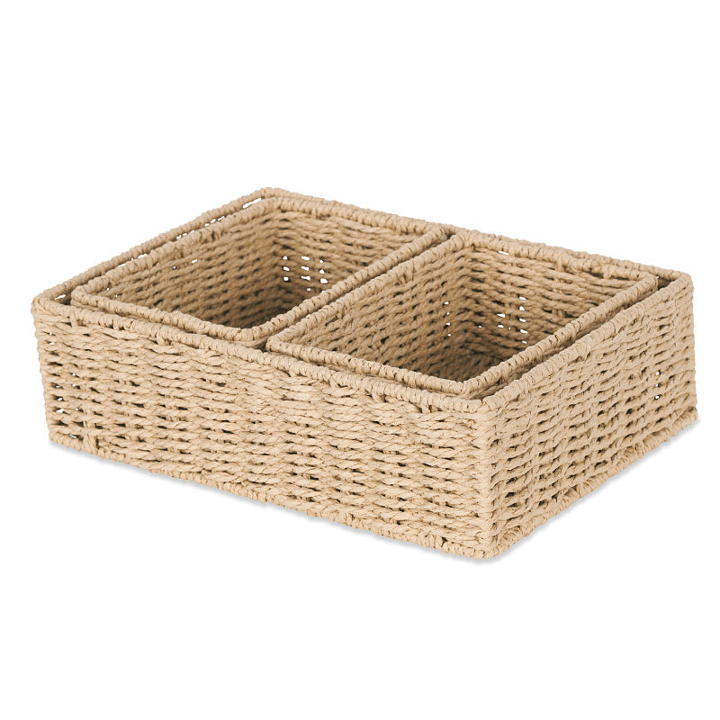 Rectangular Natural Woven Storage Basket Acalora