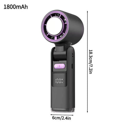Unisex One Size rechargeable portable bladeless-style mini fan with folding head LED status indicator and high-capacity battery Kalsten