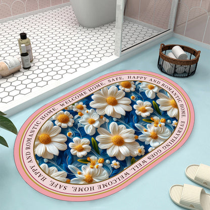 Floral Design Bath Mat