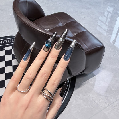 Stiletto Nail Art Set with Galactic Design Acalora