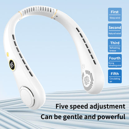 Women's Portable Neck Fan with Temperature Display Skanto