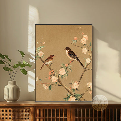 Floral Bird Print Wall Art