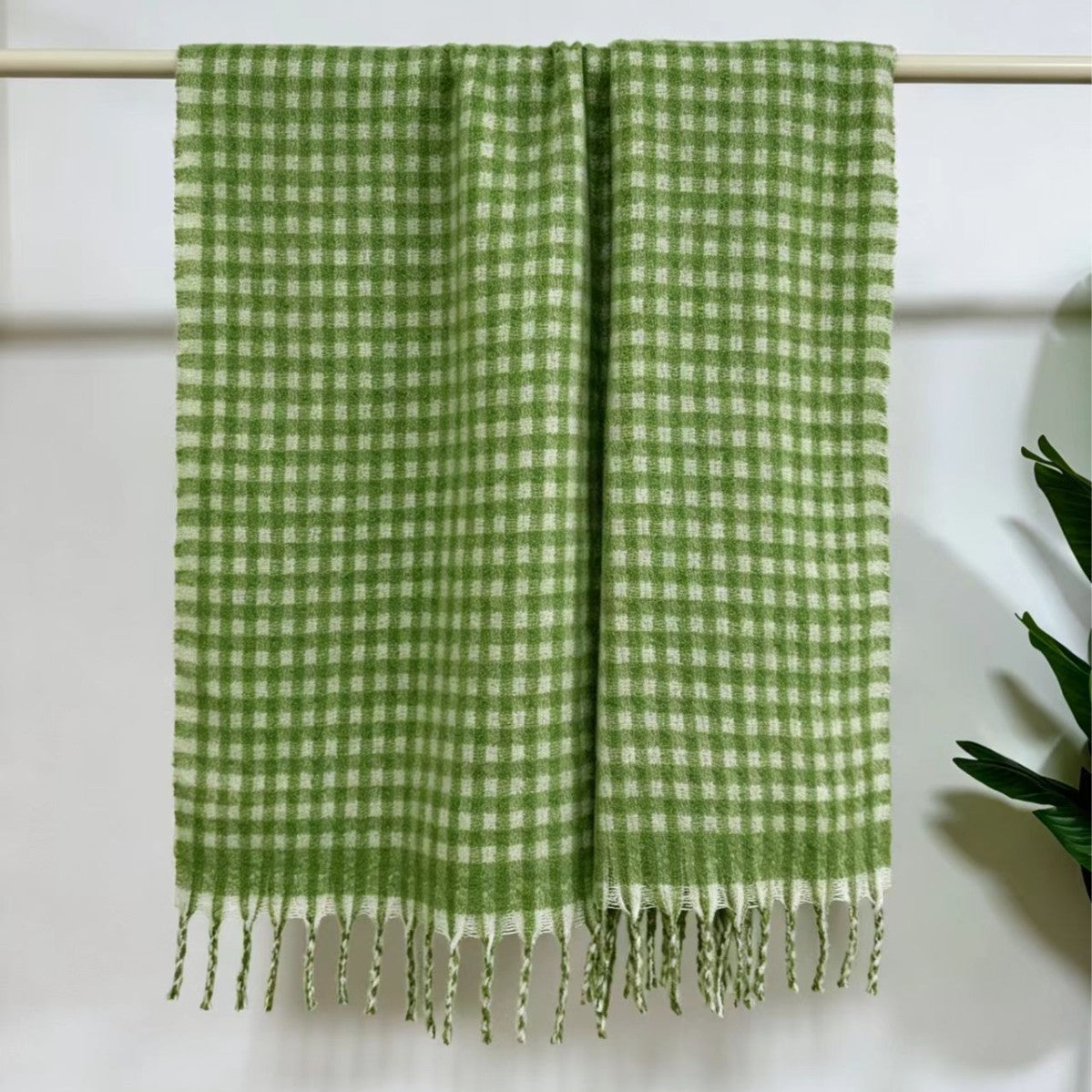 Checkered Fringe Scarf