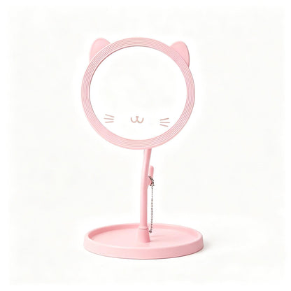 Cute Cat-Themed Desk Mirror