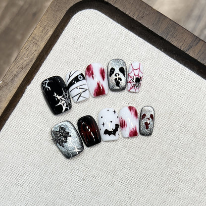 Artistic Halloween Press-On Nail Art Set Acalora