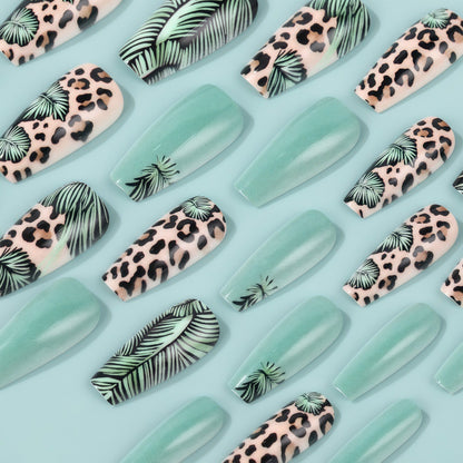 Creative artificial nails with tropical and animal design Acalora