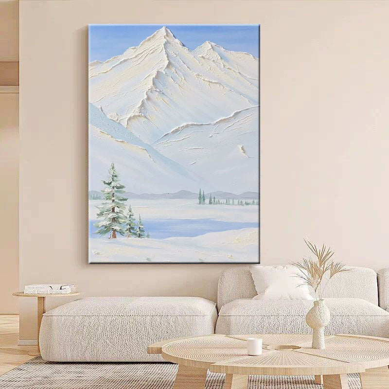 Relief Mountain Scene Canvas Art
