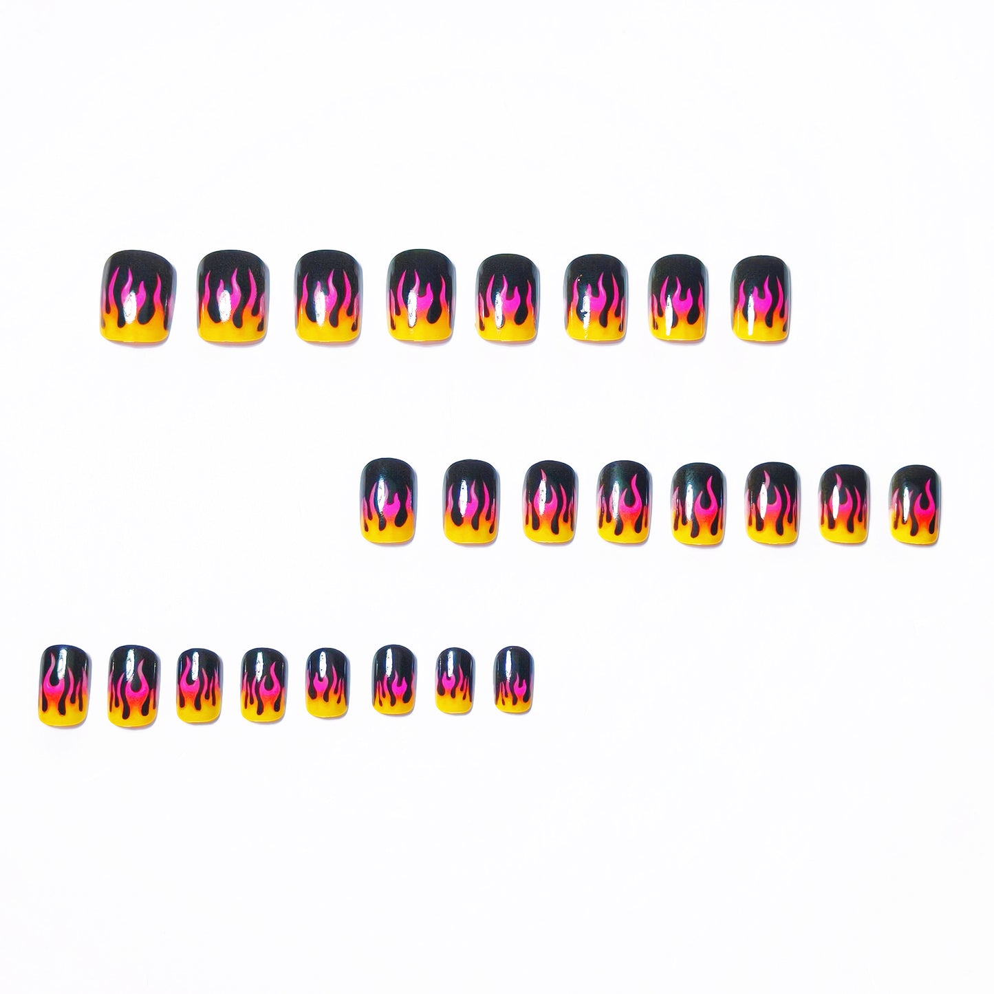 Creative Flame-Patterned Nail Art Acalora