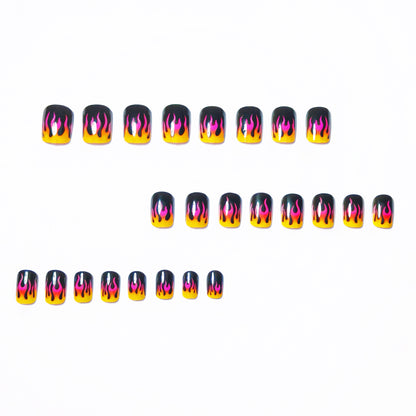 Creative Flame-Patterned Nail Art Acalora
