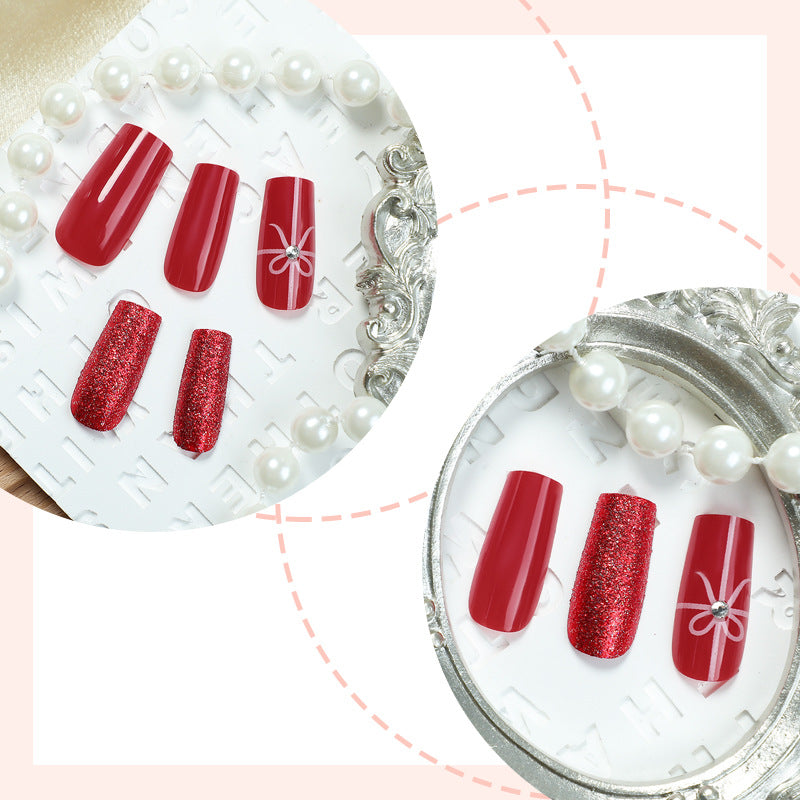 Festive Glittering Press-On Nail Art Set Acalora