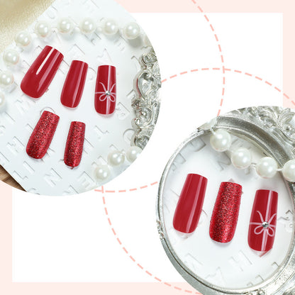 Festive Glittering Press-On Nail Art Set Acalora