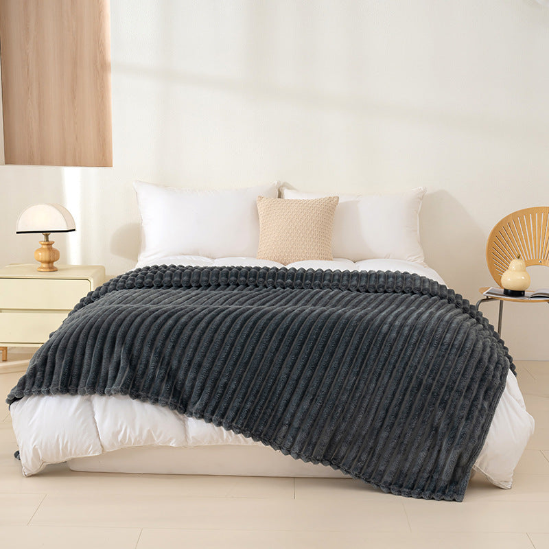 Textured Plush Throw Blanket