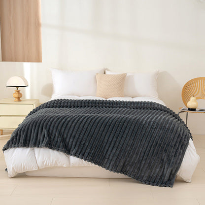 Textured Plush Throw Blanket