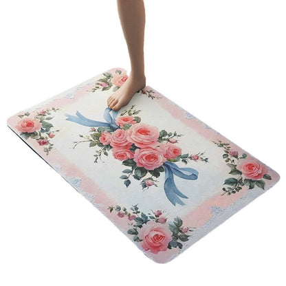 Vintage Floral Bath Mat