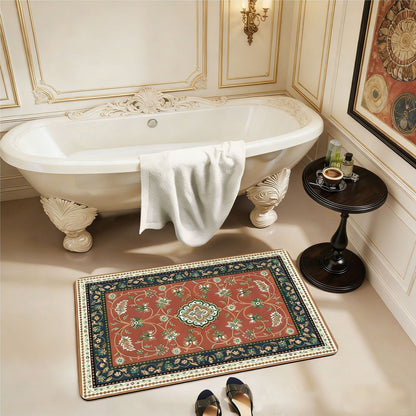 Floral-Patterned Luxury Bath Mat Acalora