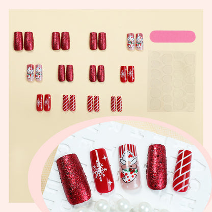 Holiday-Themed Press-On Nail Art Set Acalora