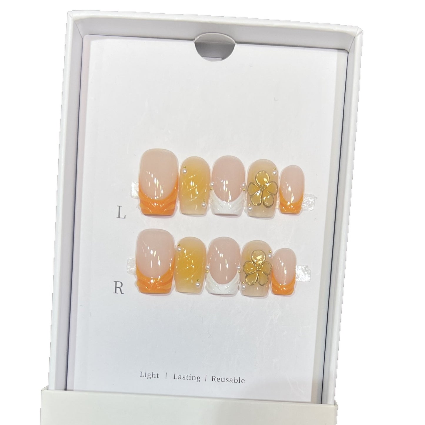 Elegant Stiletto Press-On Nail Set with Floral Accents Acalora