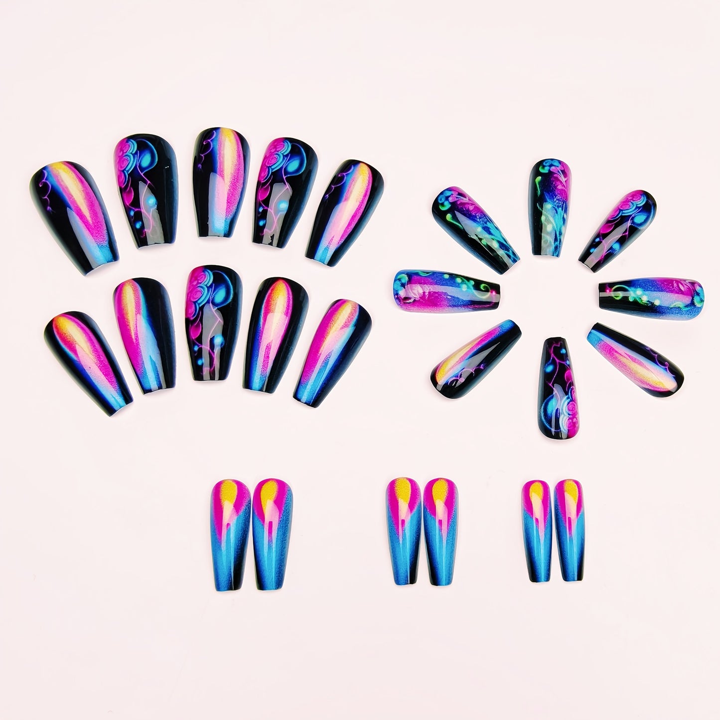 Artistic Glow-In-The-Dark Nail Art Acalora