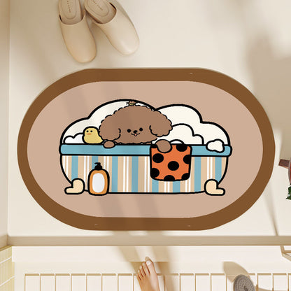 Cute Cartoon Dog Bath Mat Acalora