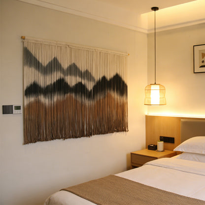 Elegant macrame wall hanging with artistic wave pattern