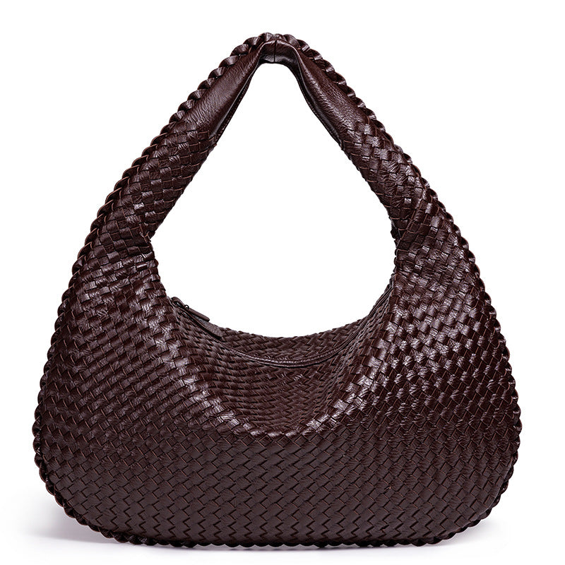 Handcrafted Woven Leather Hobo Bag Acalora