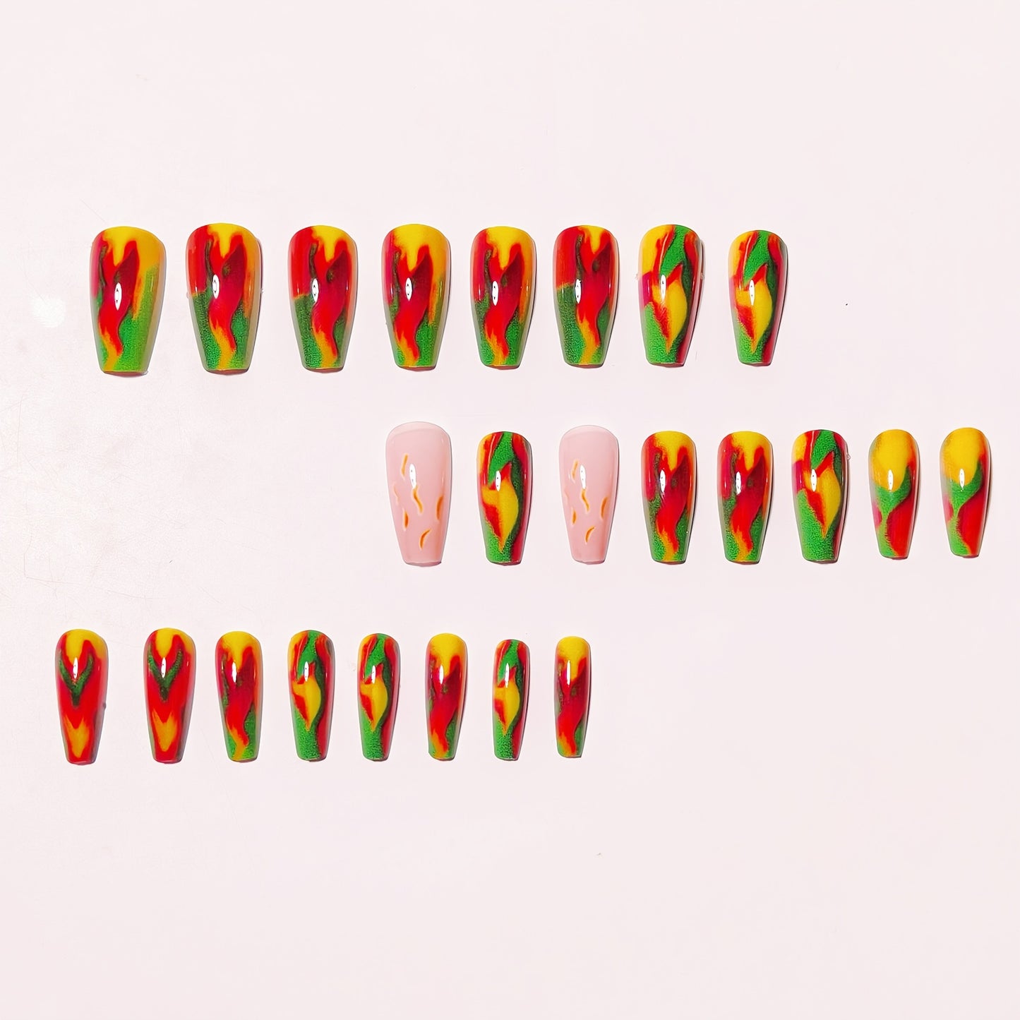 Artistic Flame-Effect Nail Art Acalora