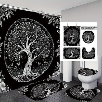 Artistic Tree Design Bathroom Set