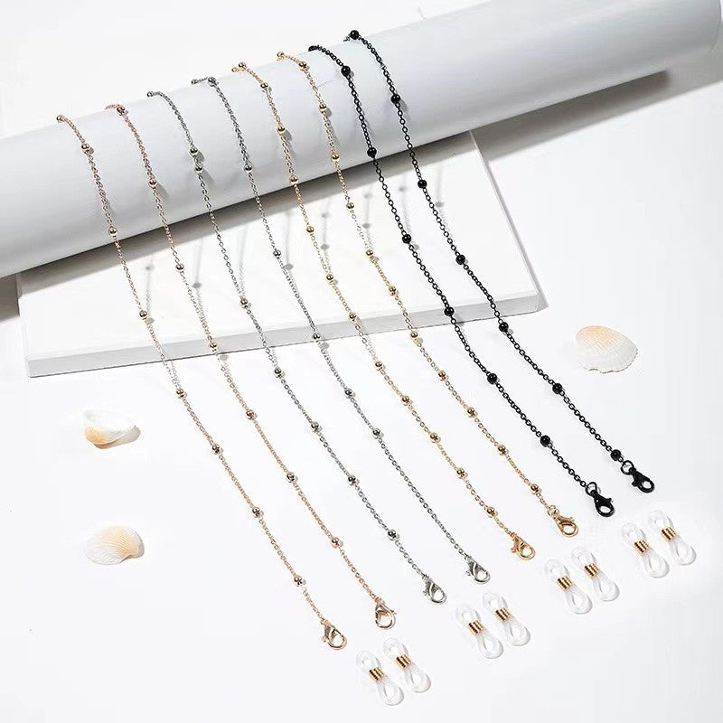 Silver Beaded Eyewear Chain Acalora