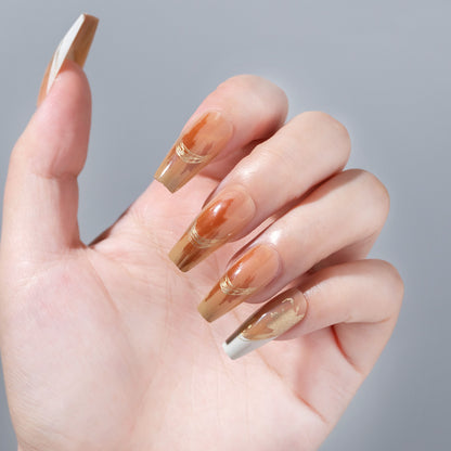 Artistic Floral Press-On Nail Design Acalora