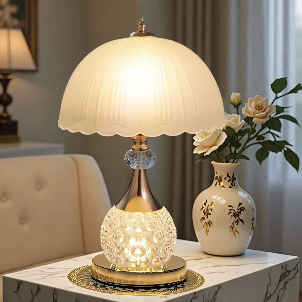 Decorative Crystal Accent Table Lamp
