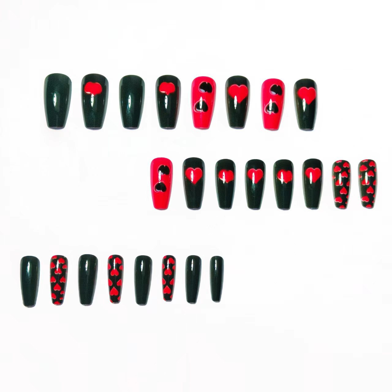 Artistic Heart-Designed Nail Art Acalora