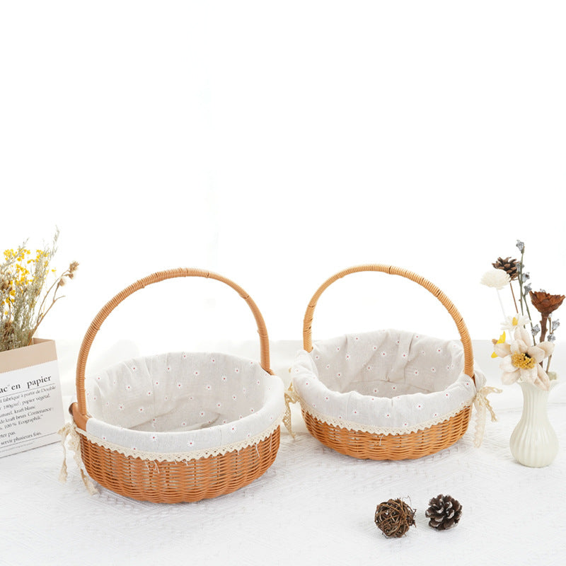 Decorative Round Woven Basket Acalora