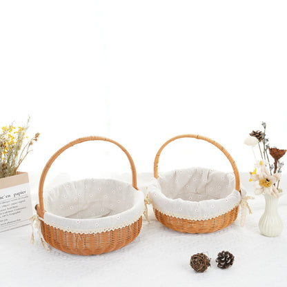 Decorative Round Woven Basket Acalora