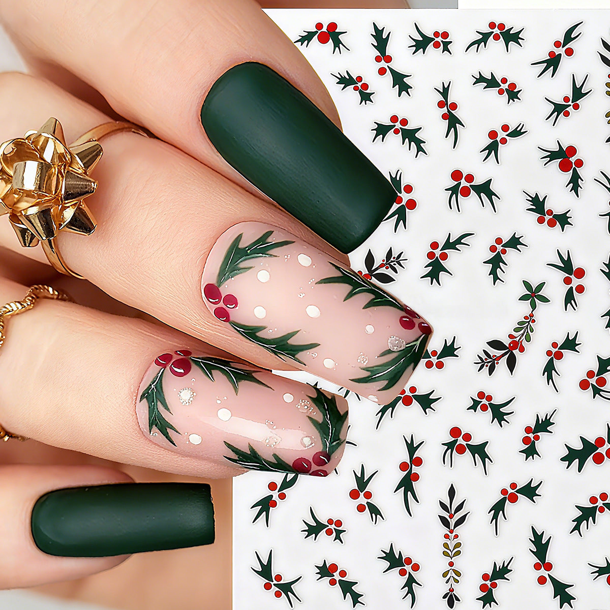 Nail art set with elegant Christmas motifs Acalora