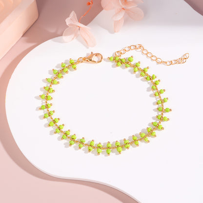Delicate Beaded Ankle Bracelet Acalora