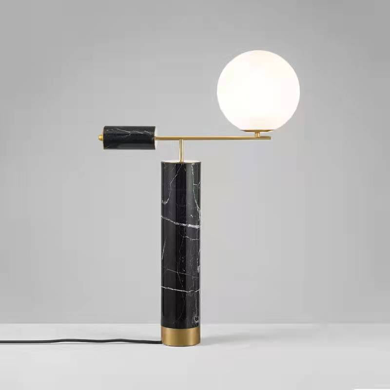 Contemporary Marble Table Lamp with Gold Accents
