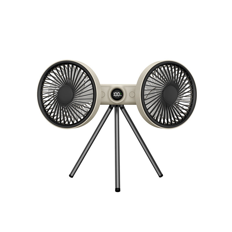 Ladies' pedestal fan with dual fan heads and digital control Brehn