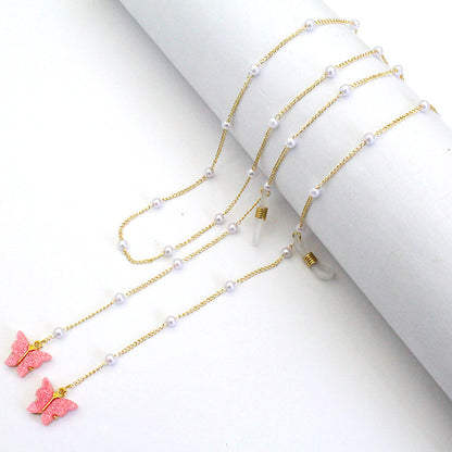 Butterfly-Embellished Eyewear Chain Acalora