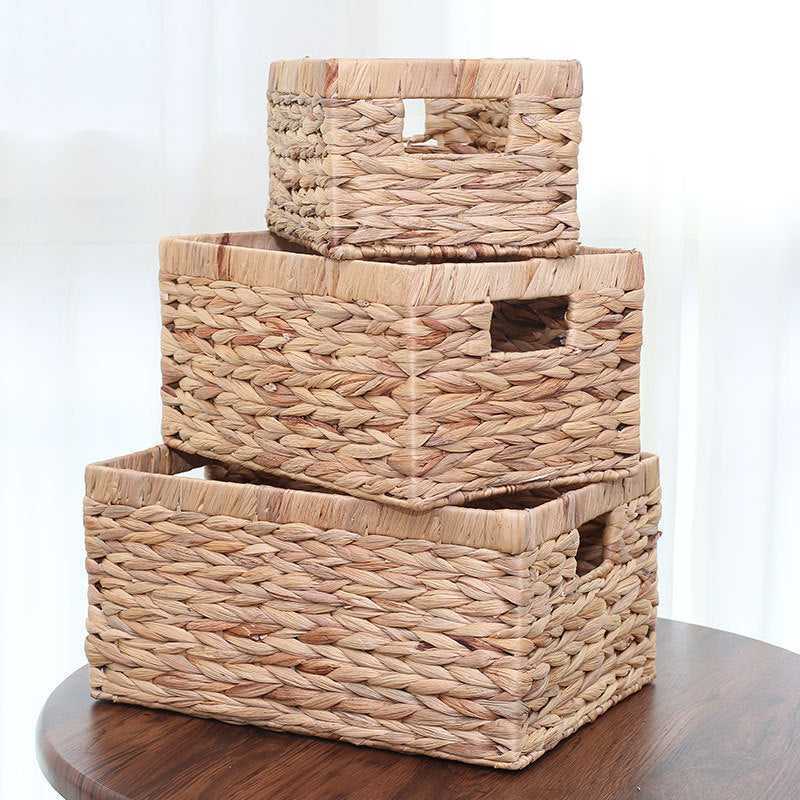 Handcrafted organizer basket with two handles Acalora